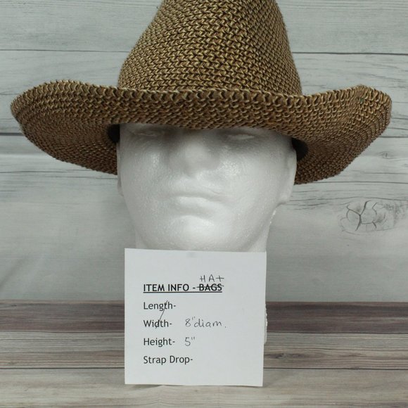 OUTBACK Wallaroo Brown 100% Paper Braid Woven Fedora Hat Size XL - Picture 10 of 10